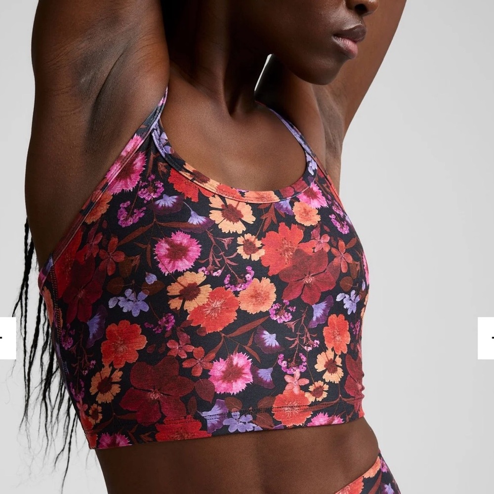 Beyond Yoga Floral Crop Top - Red and Purple
